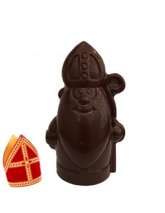 Bolle Sint in pure chocolade - 15cm