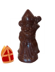 Leuke Sint die zwaait in pure chocolade - 17cm