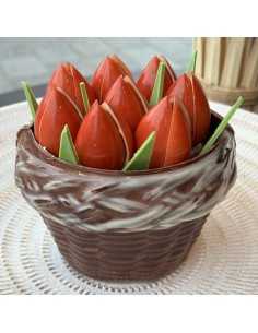 Chocolade tulpenpotje met “Mama” – Moederdagcadeau
