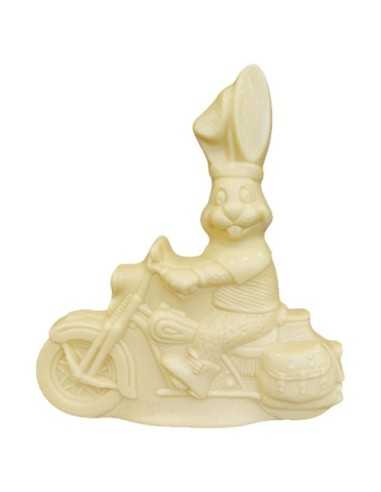 Paashaas op Motor 27 cm – Belgische Witte Chocolade