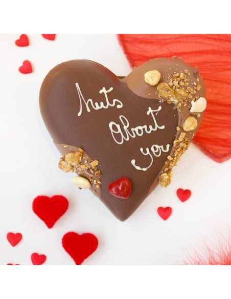 Chocoladehart “Nuts about you” – ambachtelijke melkchocolade