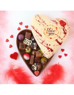 Valentijn Chocoladehart met pralines | I love you