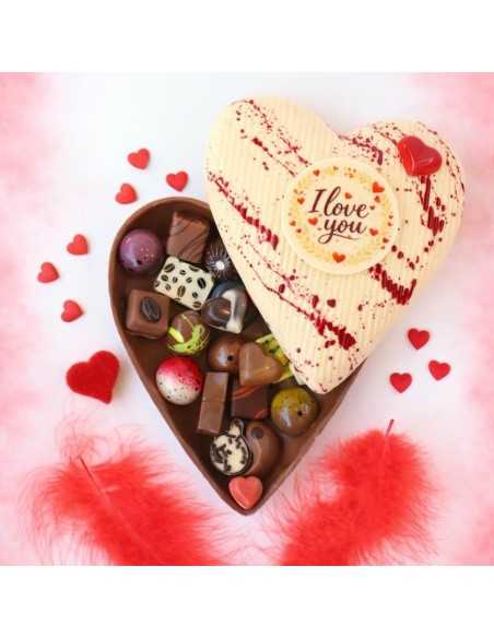 Valentijn Chocoladehart met pralines | I love you
