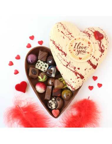 Valentijn Chocoladehart met pralines | I love you