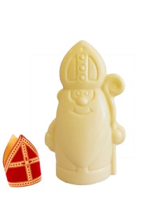 Bolle Sint in witte chocolade - 15cm