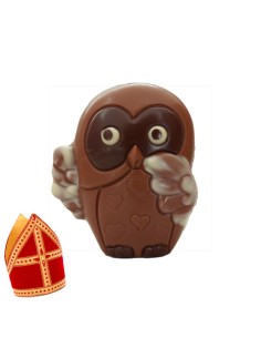 Ingekleurd uiltje: 7,5cm x 6cm