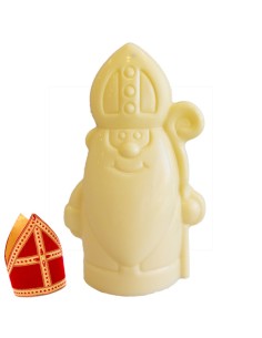 Bolle Sint in witte chocolade - 20cm