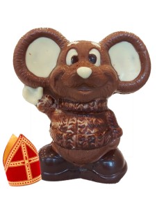 Ingekleure muisje met trui: 16,50cm