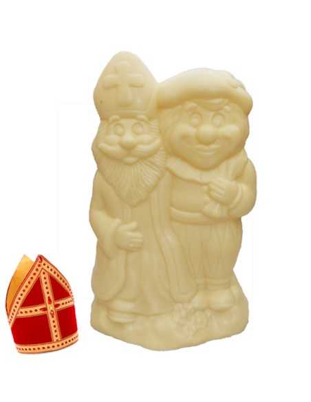 Sint en Piet - witte chocolade - 19cm