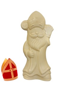 Sint zwaait groot formaat - witte chocolade - 40cm