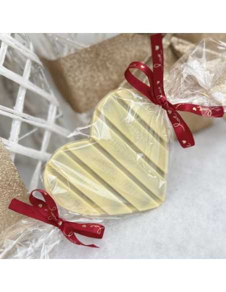 Valentijnsreep Witte Chocolade met Krokante Pralinévulling