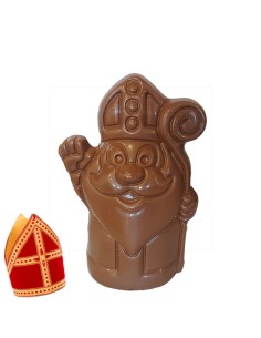 Lekkere chocolade Sint in melkchocolade - 14cm