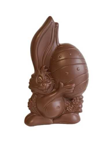 Paashaas met Groot Ei 22 cm – Belgische Paaschocolade