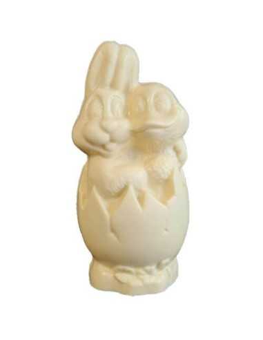 Paashaas & Kuiken in Ei 22 cm – Belgische Witte Chocolade