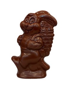 Paashaas met Mandje 16 cm – Belgische Pure Chocolade