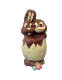 Paashaas & Eend in Ei 22 cm – Ingekleurde Belgische Chocolade