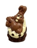 Paashaas in Ei 17 cm – Ingekleurde Belgische Chocolade