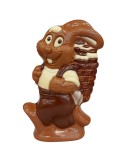 Paashaas met Mandje 16 cm – Ingekleurde Belgische Chocolade