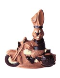 Paashaas op Motor 27 cm – Ingekleurde Belgische Chocolade